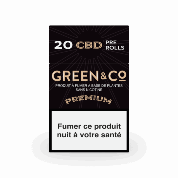 PAQUET DE 20 PRE ROLLS GREEN&CO PREMIUM SANS NICOTINE